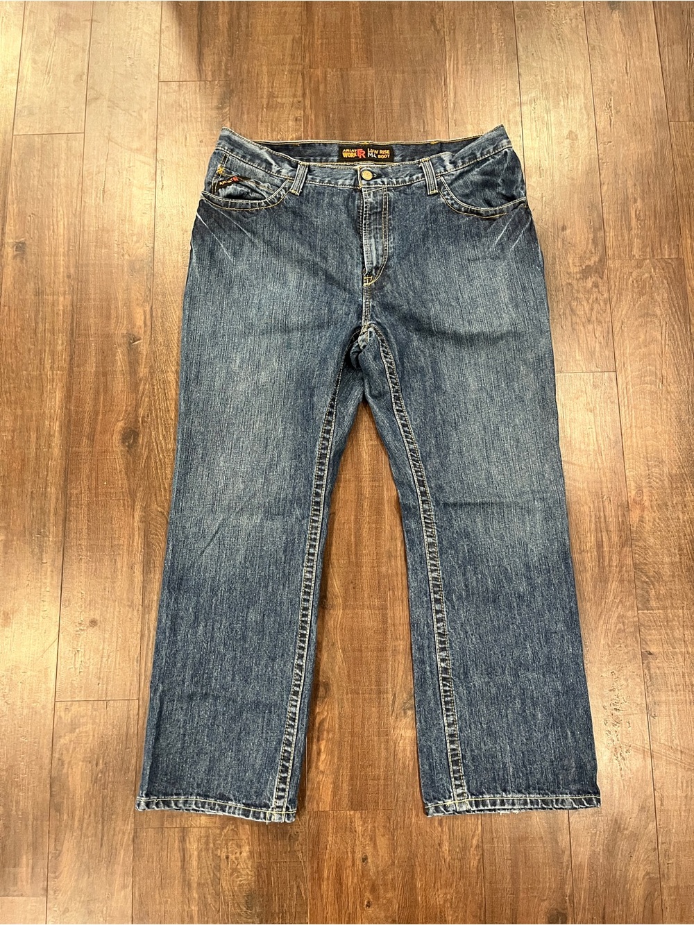 Ariat FR M4 Low Rise Boot Cut Work Men’s Jeans HRC 2 Denim 38x30 Flame Resistant